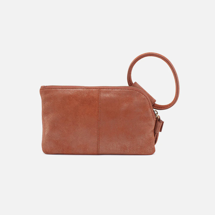 Hobo Sable Wristlet in Patina Metallic Leather