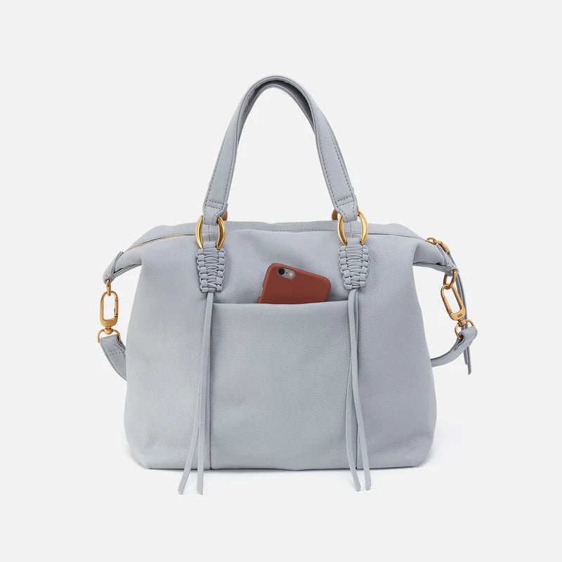 Hobo Harley Satchel  in Pebbled Leather | Blue Pearl