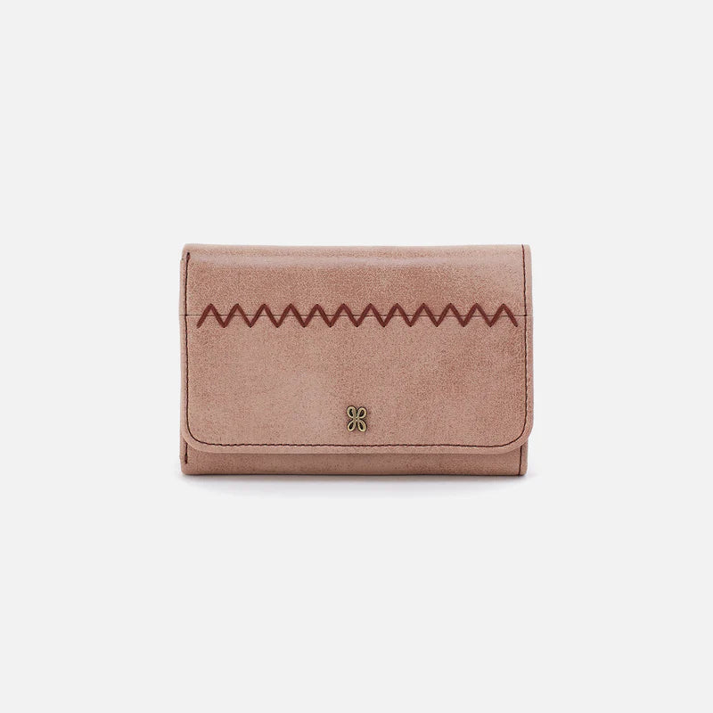 Hobo Jill Trifold Wallet in Buffed Leather | Hazel