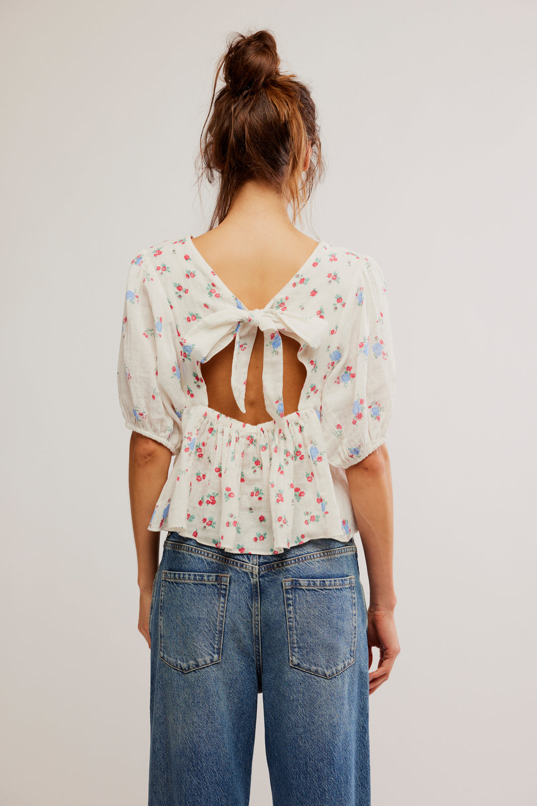 Free People Chloe Printed Top in Tea