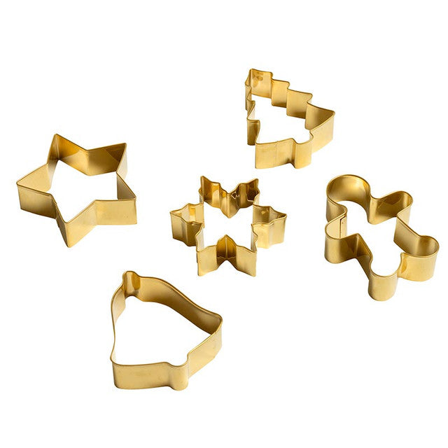 Christmas Gold Ornament Cookie Cutter Sets