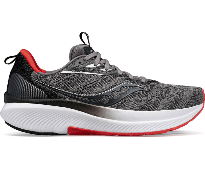 Men's Saucony Echelon 9 Running Shoe in Charcoal Redsky