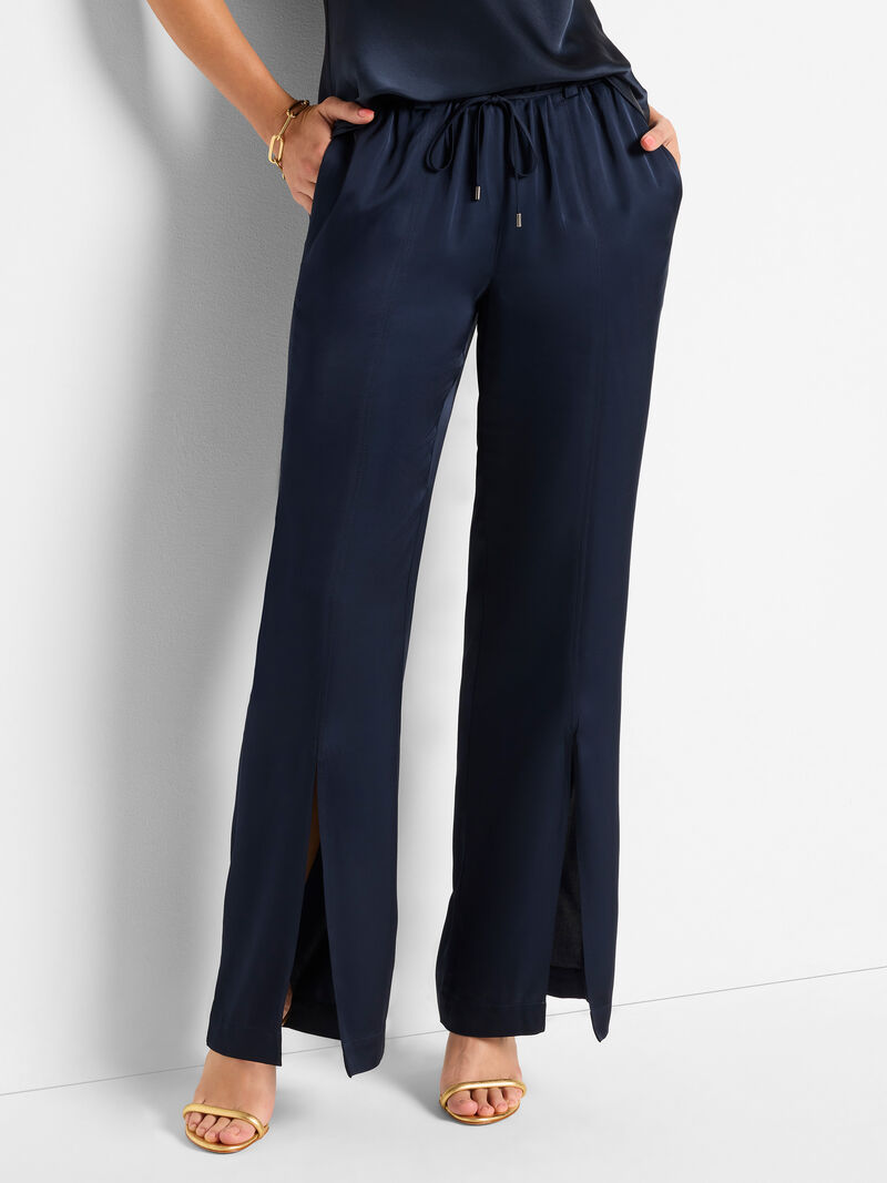 Nic + Zoe Social Edit Front Slit Pant in Dark Indigo