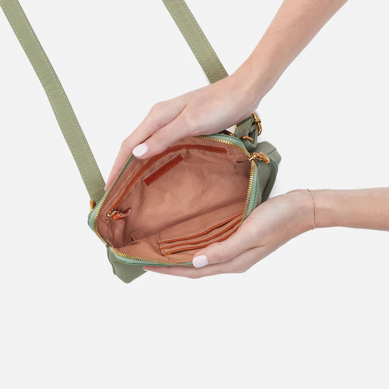 Hobo Fern Slim Belt Bag in Pebbled Leather | Watercress