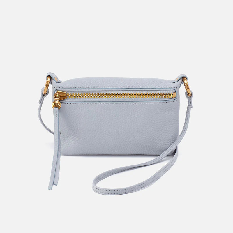 Hobo Run About Crossbody in Pebbled Leather | Blue Pearl