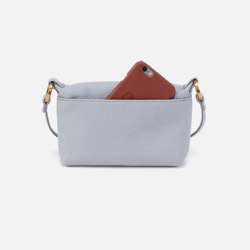 Hobo Run About Crossbody in Pebbled Leather | Blue Pearl