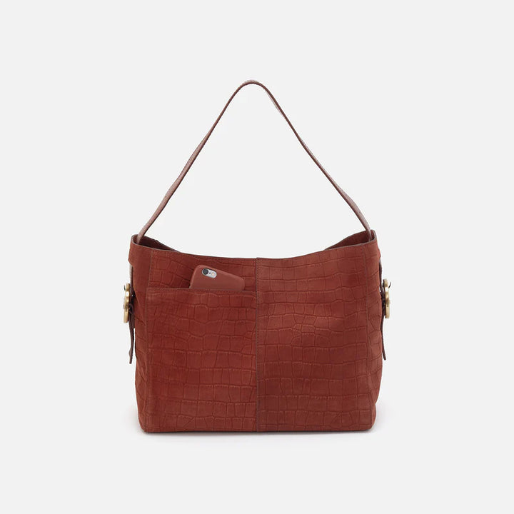 Hobo Render Shoulder Bag in Sequoia Croc Emboss