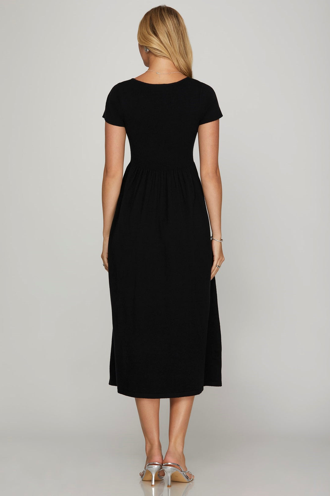 For The Moment Long Sweater Dress in Black