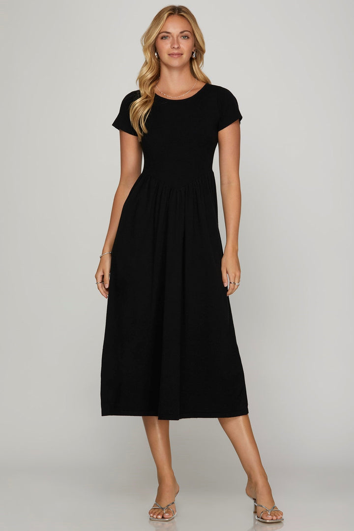 For The Moment Long Sweater Dress in Black