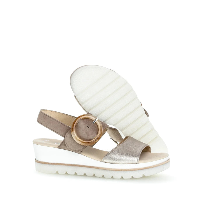 Gabor Slingback Platform Wedge Sandal in Puder