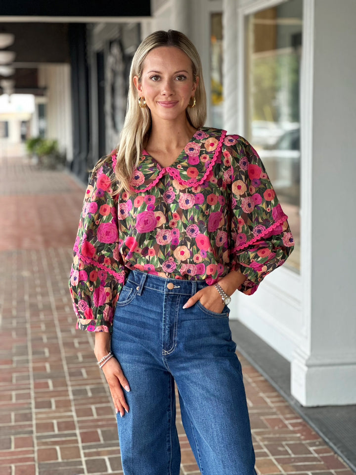 Distant Floral Printed Top