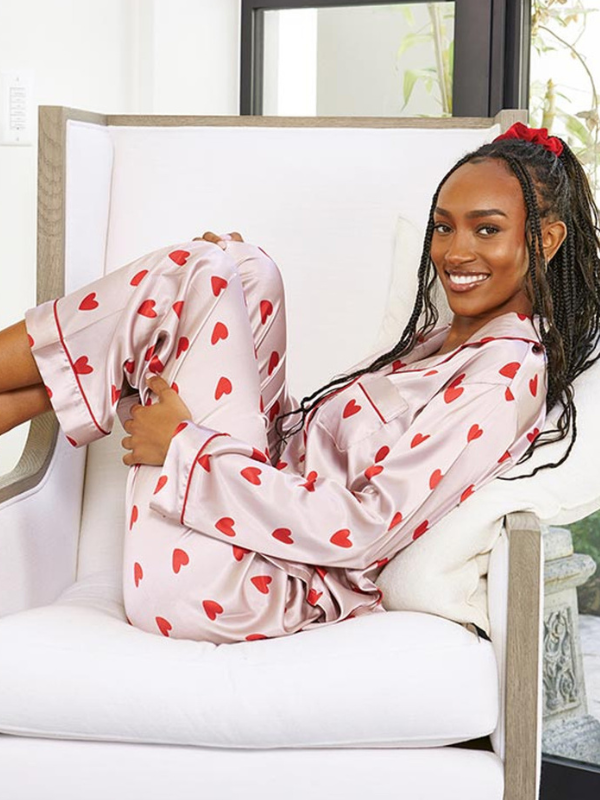 Love For Christmas Pink Pajama Pant Set