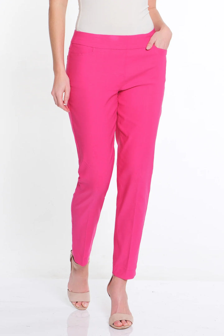 Multiples Pull On Ankle Pant in Magenta