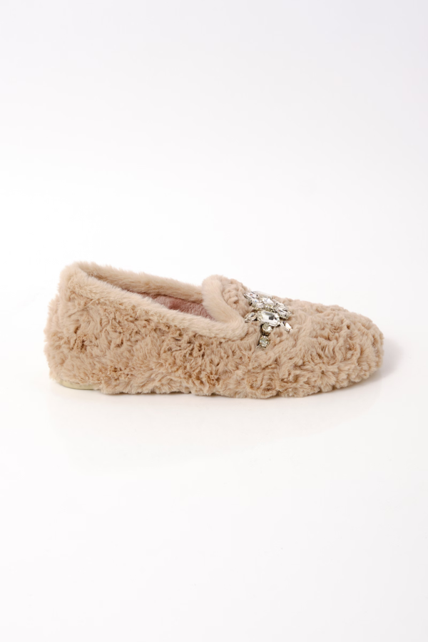 Free People Slumber Party Loafer Slipper in Parchment