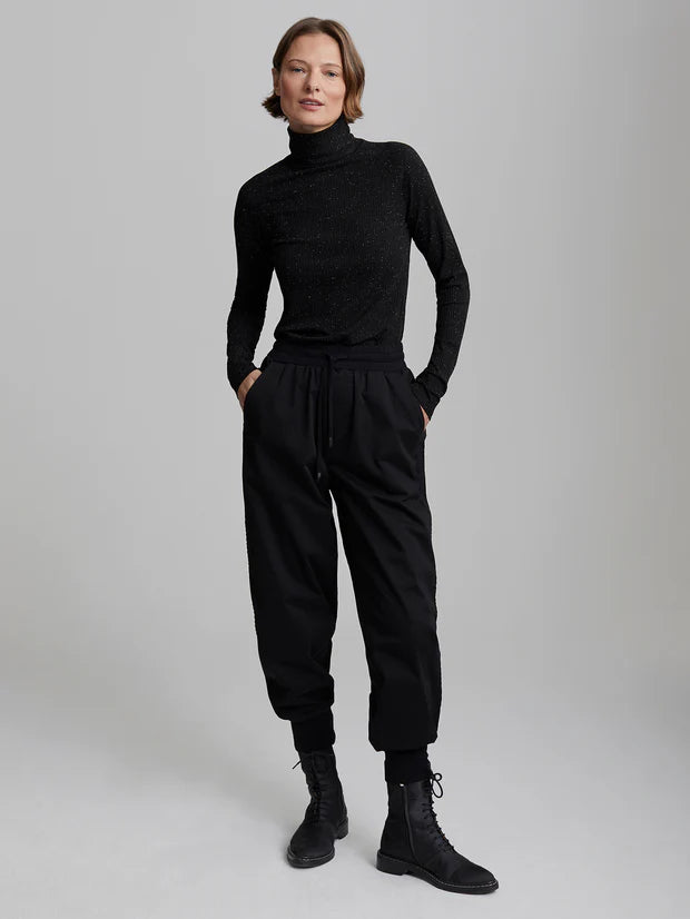 VARLEY Roya Rollneck Long-Sleeve Tee in Black