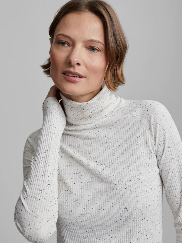 VARLEY Roya Rollneck Long-Sleeve Tee in Egret