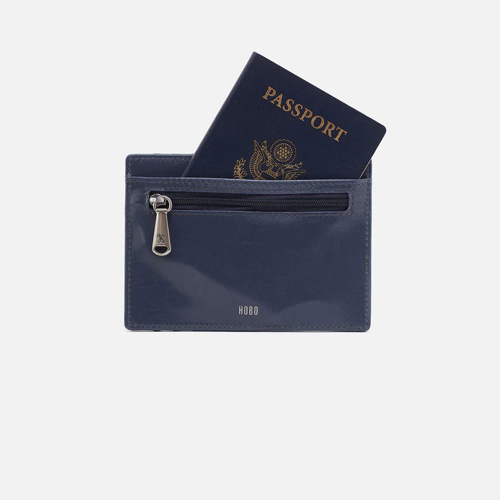 Hobo Euro Slide Card Case in Blue Stone