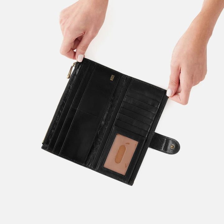 Hobo Dunn Continental Wallet in Black