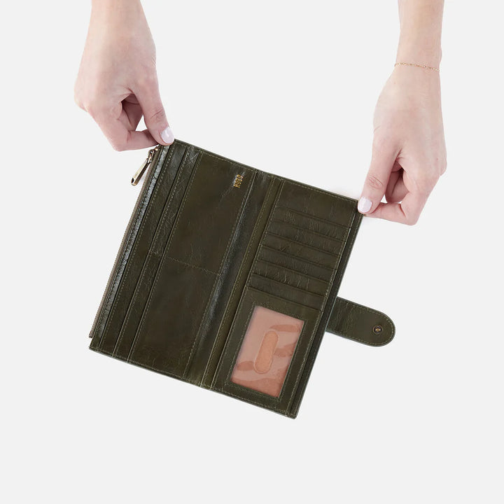 Hobo Dunn Continental Wallet in Deep Moss