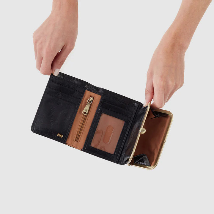 Hobo Robin Compact Wallet in Black