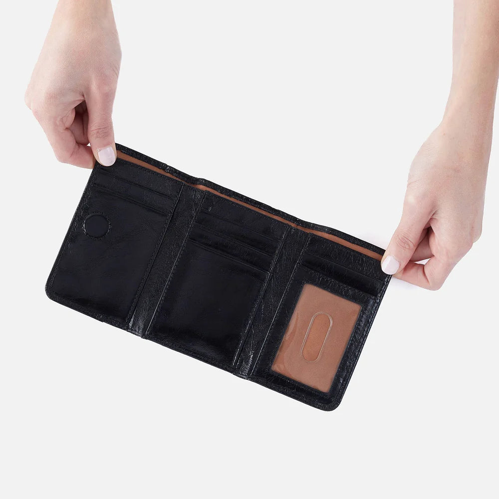 Hobo Jill Trifold Wallet in Black