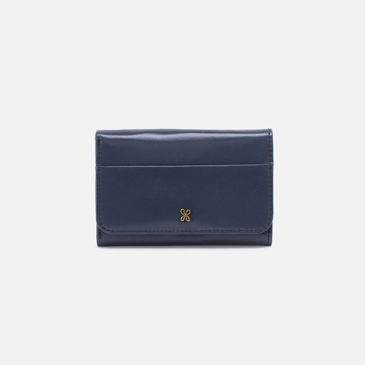 Hobo Jill Trifold Wallet in Blue Stone