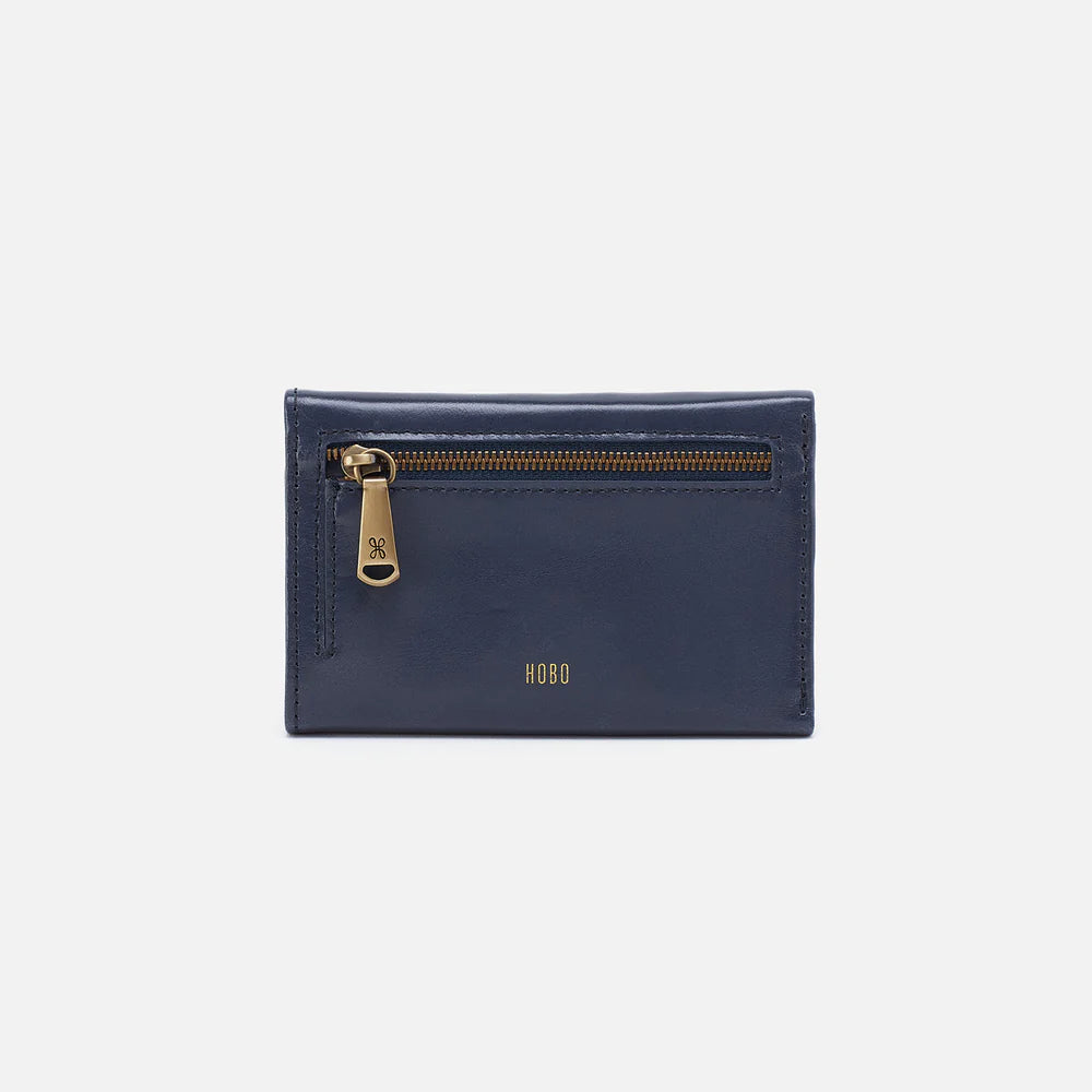 Hobo Jill Trifold Wallet in Blue Stone