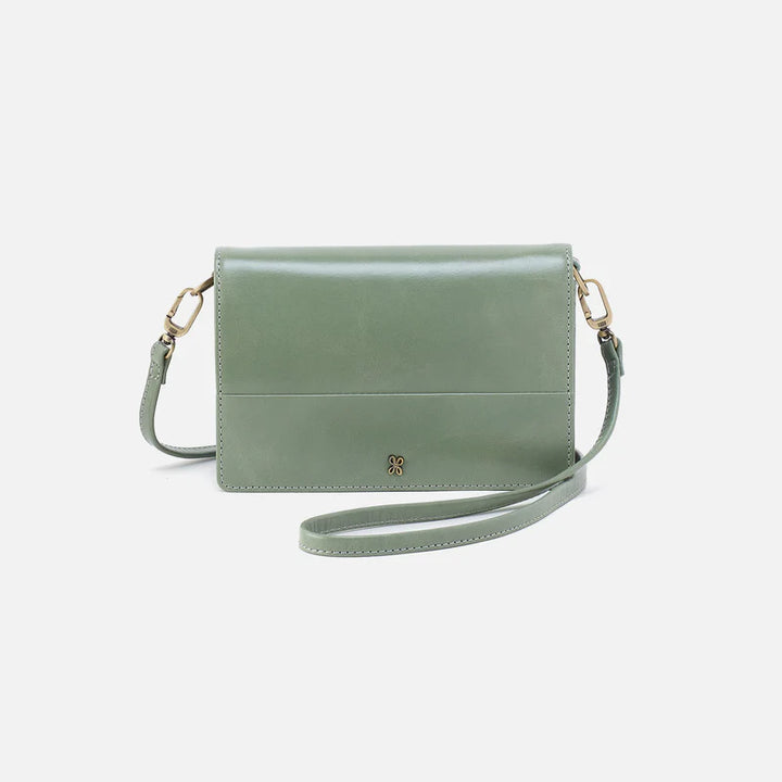 Hobo Jill Crossbody in Polished Leather | Jade