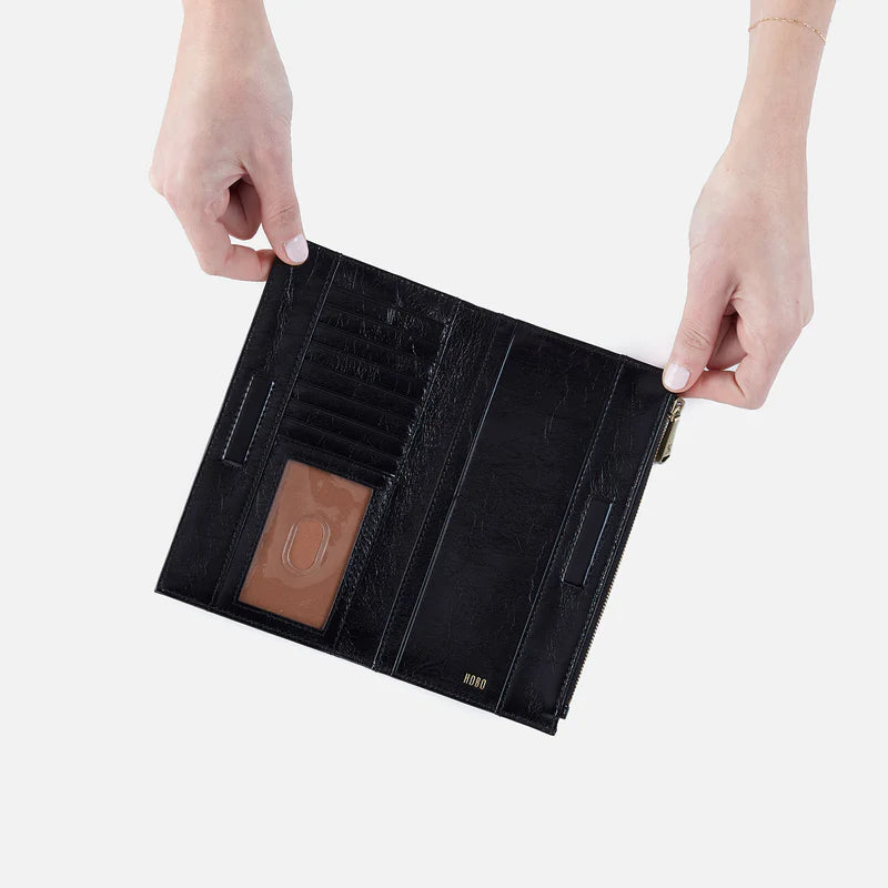 Hobo Jill Large Bifold Wallet in Black