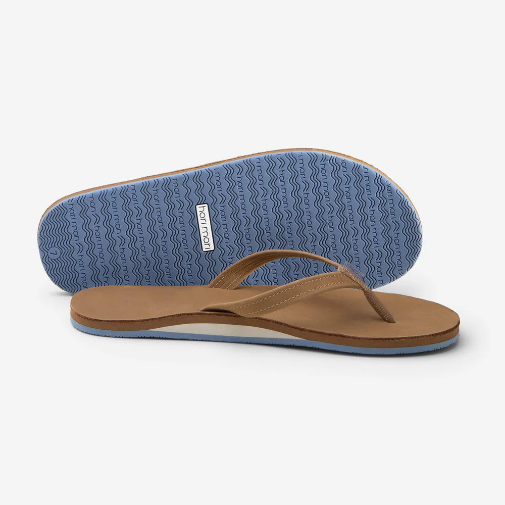 hari mari Fields Flip Flops in Tan | Dusty Blue