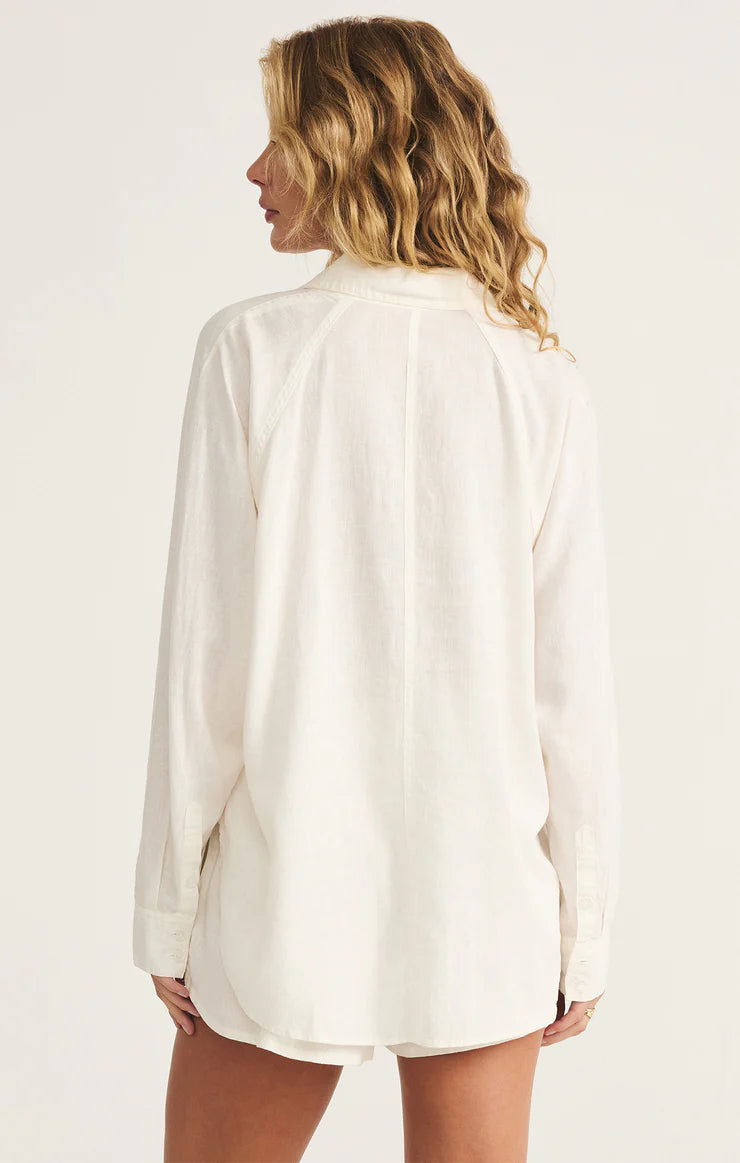 Z Supply Perfect Linen Top in White