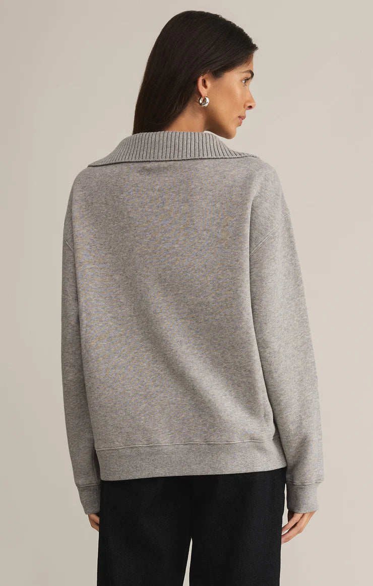 Z Supply Sonata Fleece Sweatshirt in Classic Heather Gray