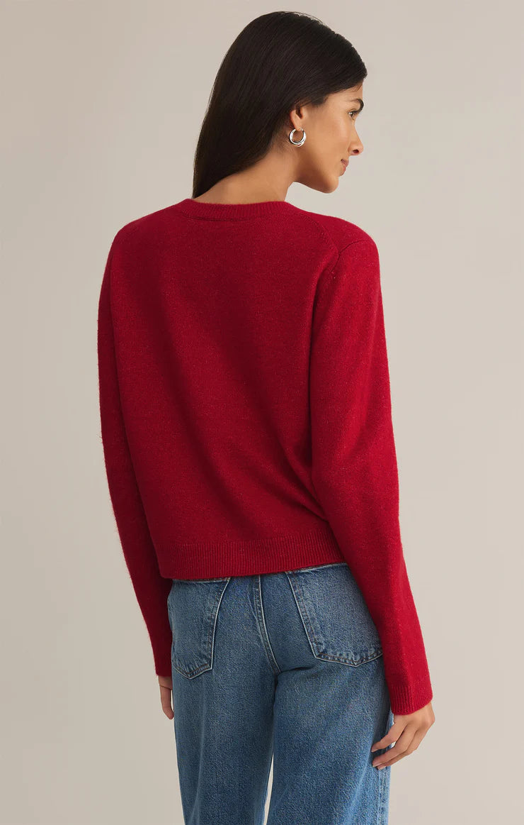 Z Supply Outlook Cardigan in Haute Red