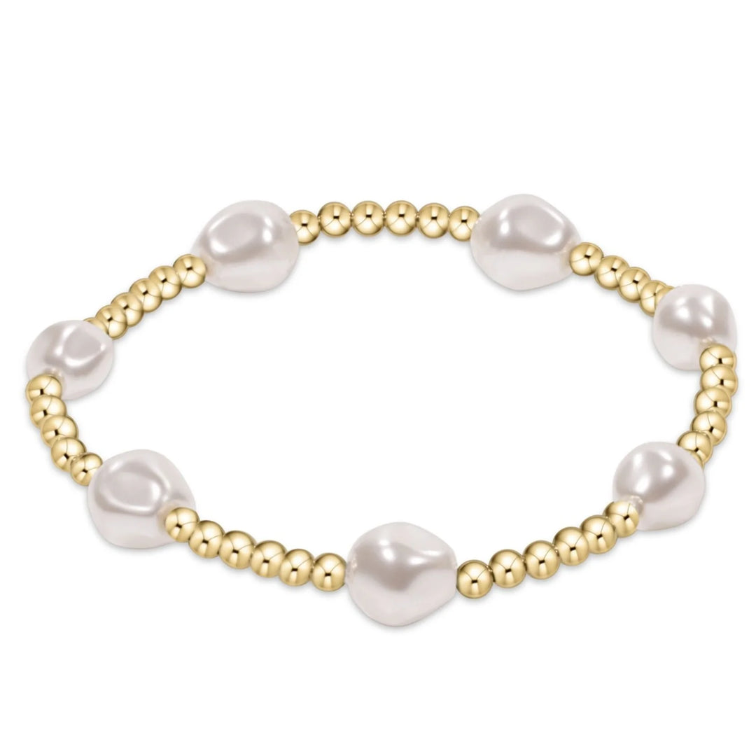 Enewton Extends- Admire Gold 3mm Bead Bracelet- Pearl