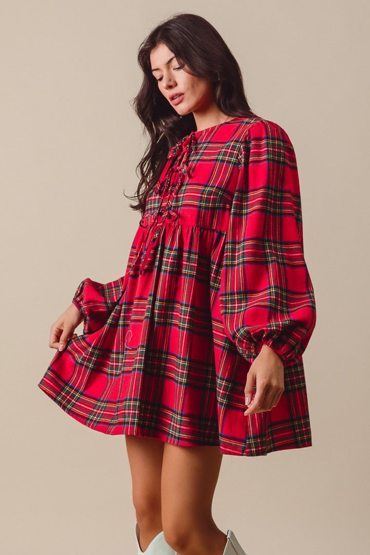 I'd Like That Red Plaid Mini Dress