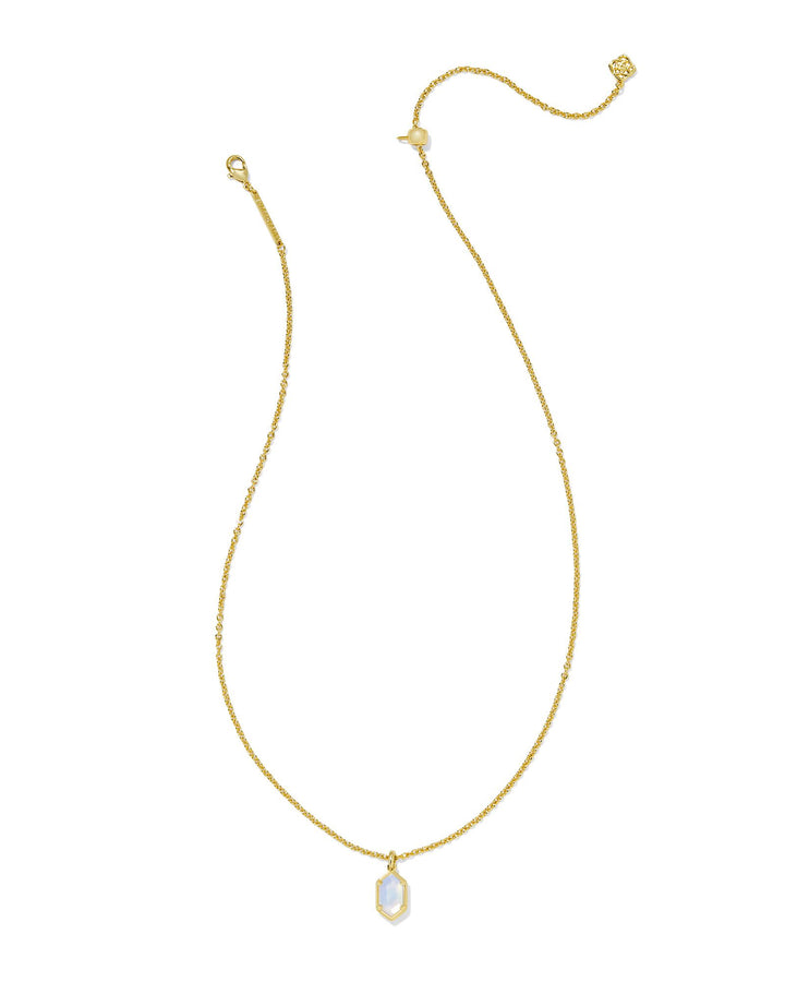 Kendra Scott Hallie Short Pendant Necklace in Gold Opalite Illusion