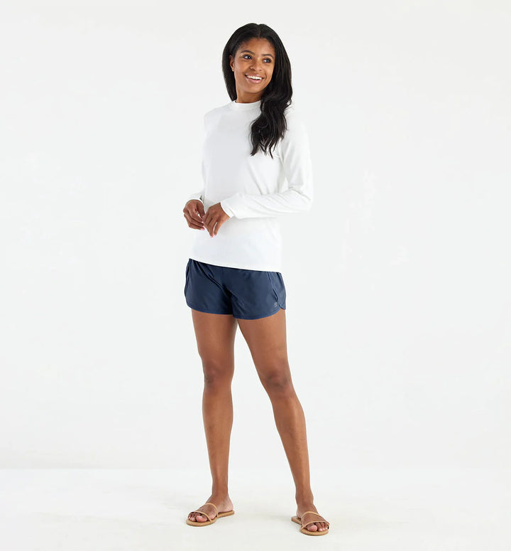 Free Fly Women's Bamboo Lined Breeze Short – 4" in Blue Dusk II