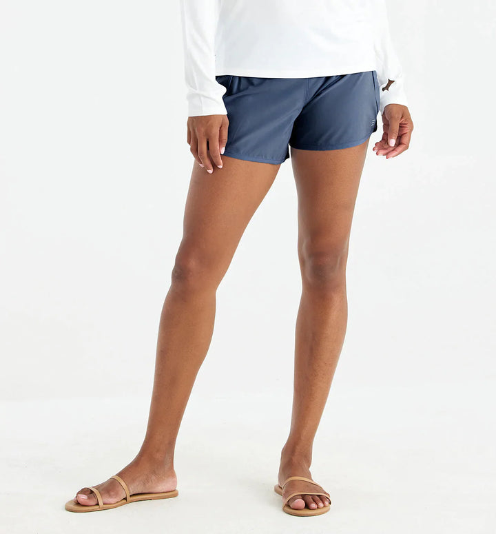 Free Fly Women's Bamboo Lined Breeze Short – 4" in Blue Dusk II