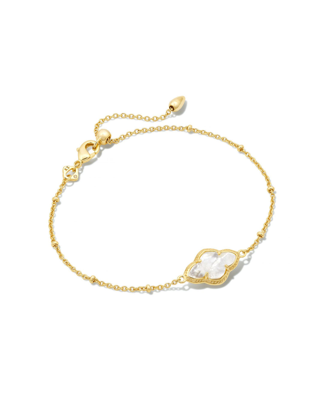 Kendra Scott Abbie Gold Satellite Chain Bracelet in Ivory Mother-of-Pearl