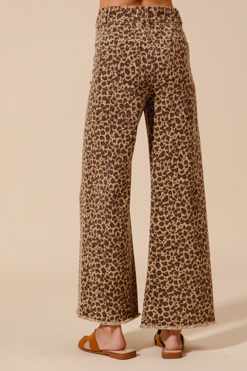 Bring It On Midrise Leopard Print Wide Leg Pants