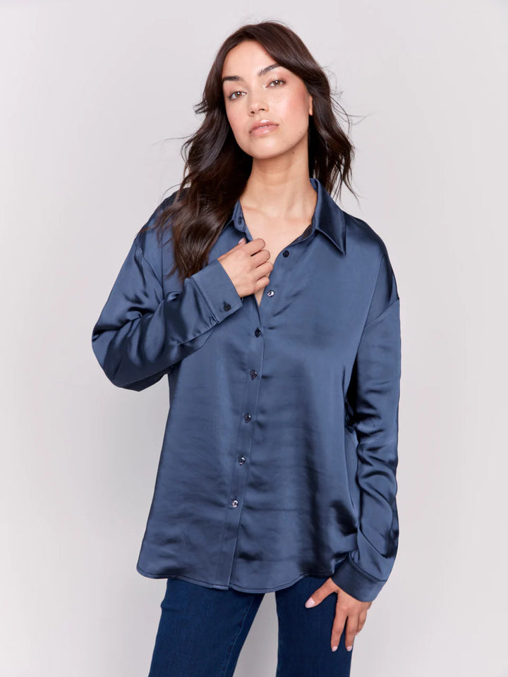 Charlie B Gusty Button-Down Shirt in in Navy