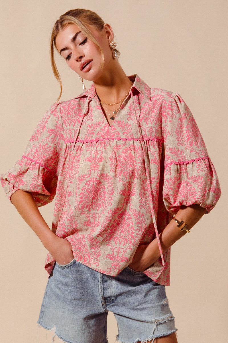 Country Side Blush Printed Top