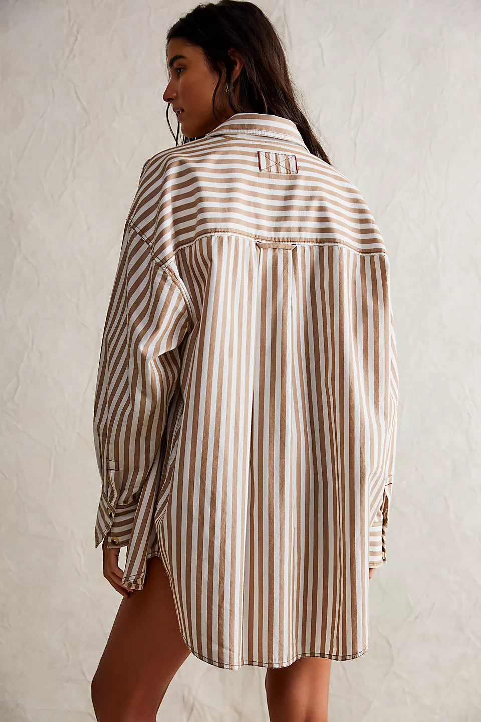 Free People Freddie Striped Shirt in Neutral