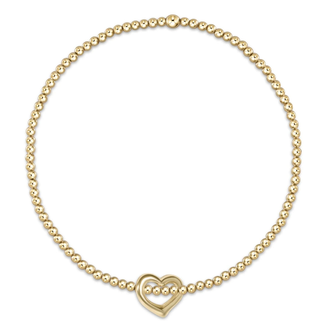 Enewton Egirl Classic Gold 2mm Bead Bracelet- Love Small Gold Charm