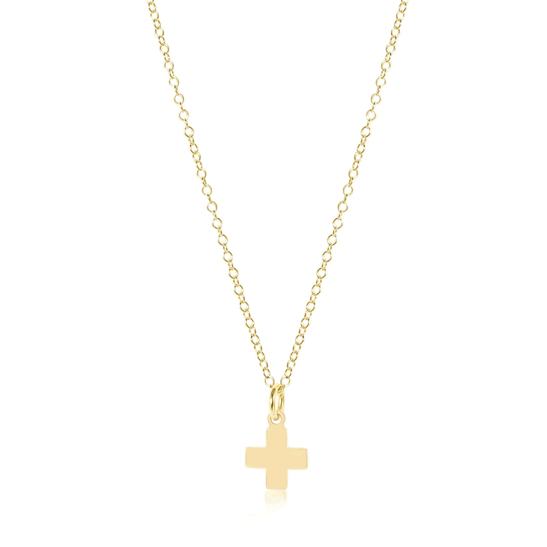 Enewton Egirl 14" Necklace Gold- Signature Cross Small Gold