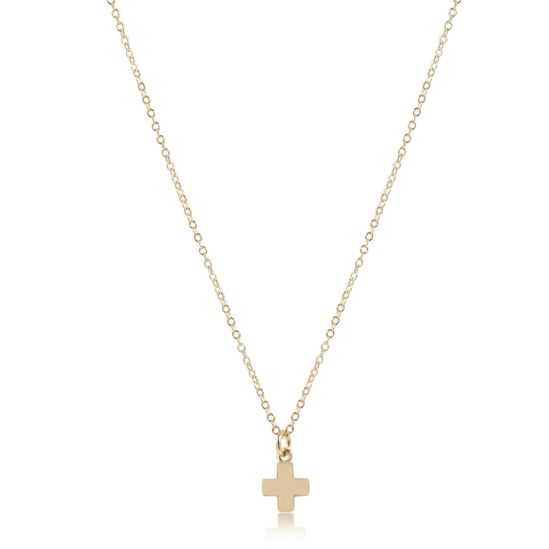 Enewton Egirl 14" Necklace Gold- Signature Cross Small Gold Charm