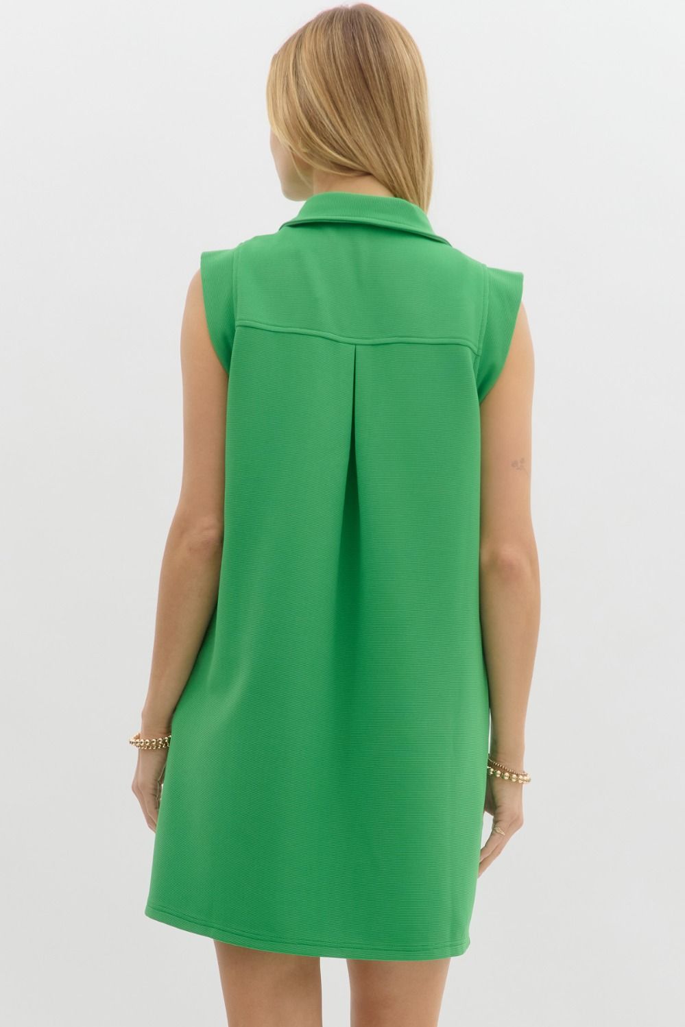 Out For A Stroll Sleeveless Dress in Green