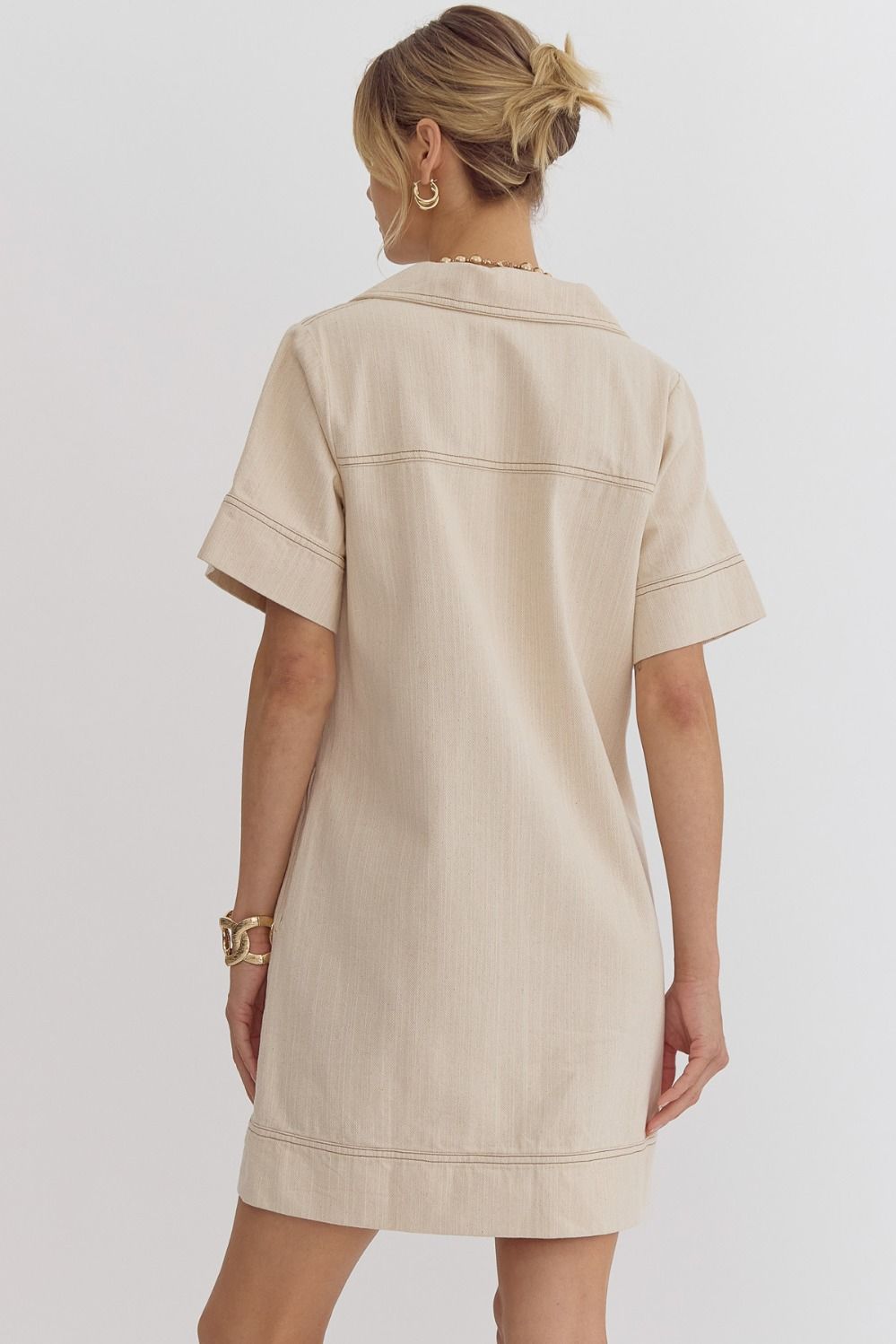 Poised Perfection Dress in Sand