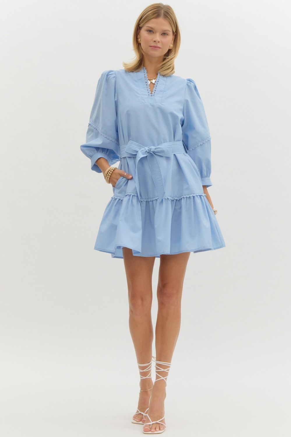 Meet You There Mini Dress in Blue