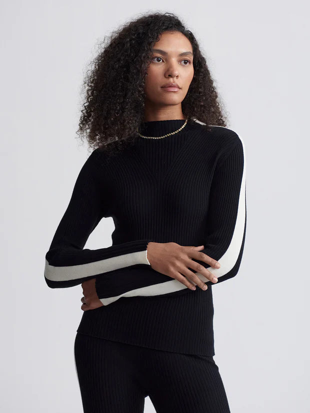 Varley Wilshire Mock Neck Knit in Black